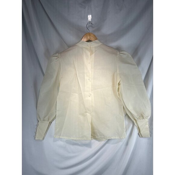 Vintage Cherry Donna Women's White Blouse Top Woven Lace Approx Size S (C-3) - Picture 2 of 10